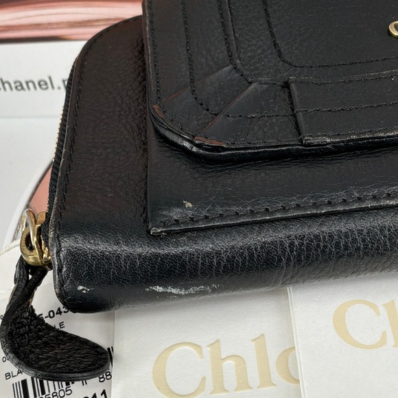 Chloé Black Portefeuille Leather Wallet with Chloe COA - Picture 3 of 12
